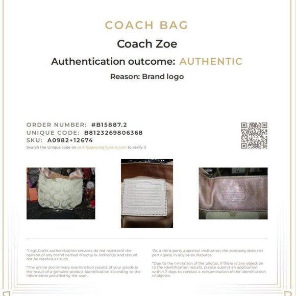 Coach 09 Zoe Signature Canvas Jacquard Khaki & HTF Rose Gold Hobo Handbag 12674 - Picture 3 of 15